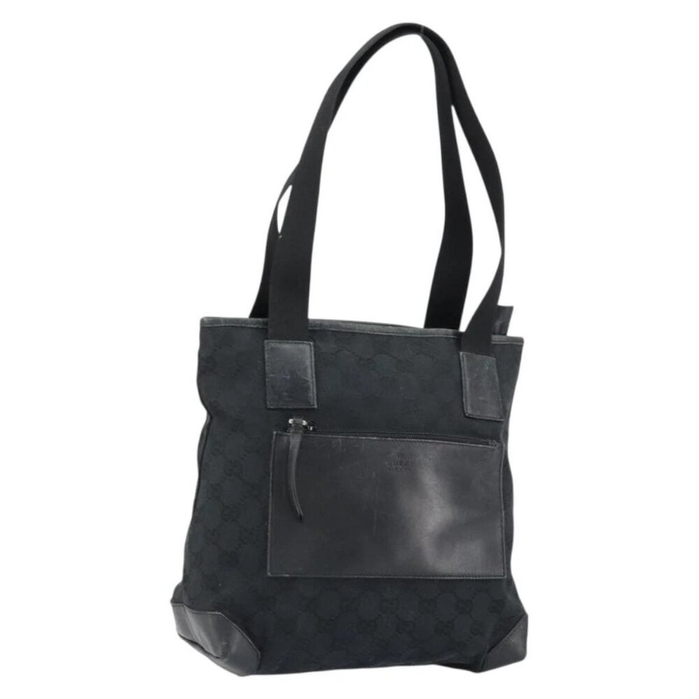GUCCI GG Canvas Hand Bag Black 019 0402 Auth 155192